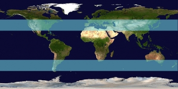 This image identifies the Earth's middle latitudes where extratropical storms form. These regions are located between approximately 30° and 60° north/south latitude - Image source: MIT News