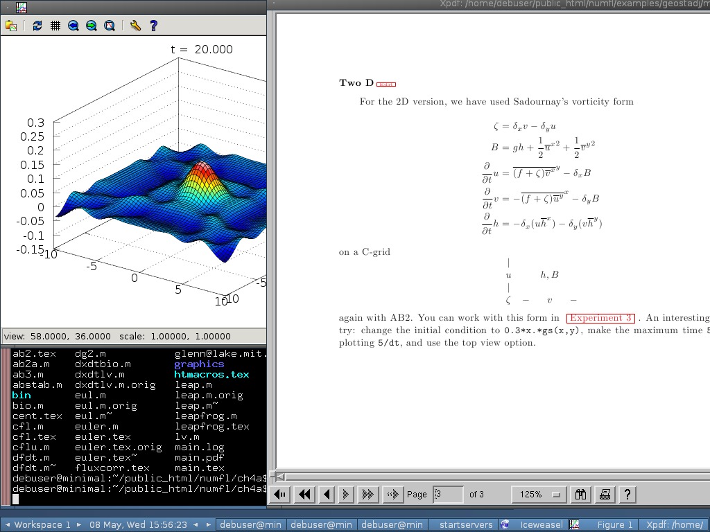 Flierl studies ocean dynamics using models like this one, which shows a vortex in shallow water. Many times, he builds the models himself and uses them to actively engage students in learning about physical oceanography. (Courtesy of John Marshall)