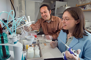 Bertrand (right) with Ph.D. supervisor Mak Saito - source: Oceanus, WHOI